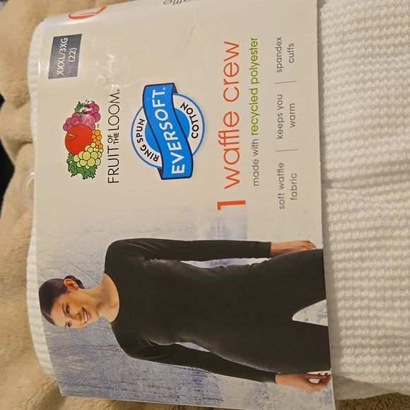 Fruit of the Loom Women's Eversoft Waffle Thermal Long Underwear Top XXXL (3XG) - Picture 2 of 2